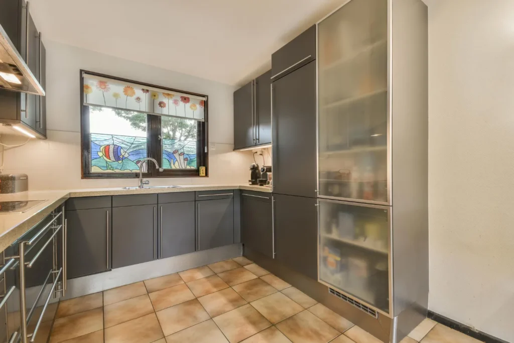 small cabinet with glass doors
